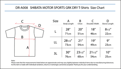 SHIBATA MOTOR SPOTS GRK Dry T-Shirts Size:L