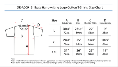 Shibata Handwriting Cotton T-Shirts XXL