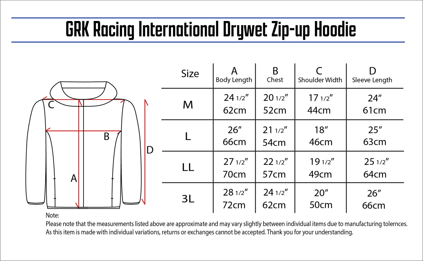 GRK Racing International Drywet Zip-up Hoodie 2L
